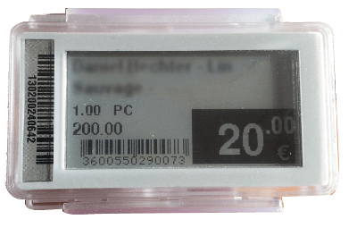 Afficheur prix E-paper à segments LCD (Access France Sécurité)